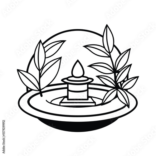 Vector illustration of a boat sailing on the sea, a summer travel icon design