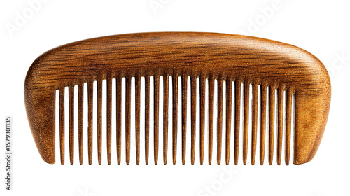 Wooden comb with fine teeth background isolated on a Transparent background, PNG file.