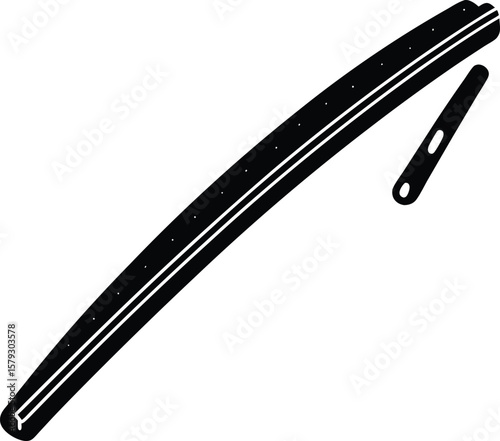 windshield wiper blade refill on white background.eps