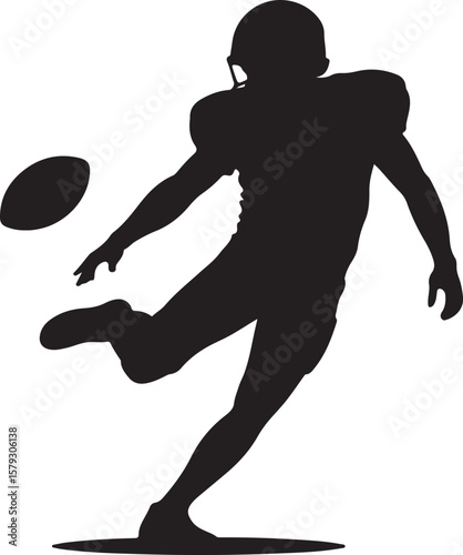 American Football Player Silhouette in Action Pose

Football Helmet and Ball Vector Design

Running Quarterback Silhouette for Sports Design

Black American Football Silhouette Illustration

Team Spor