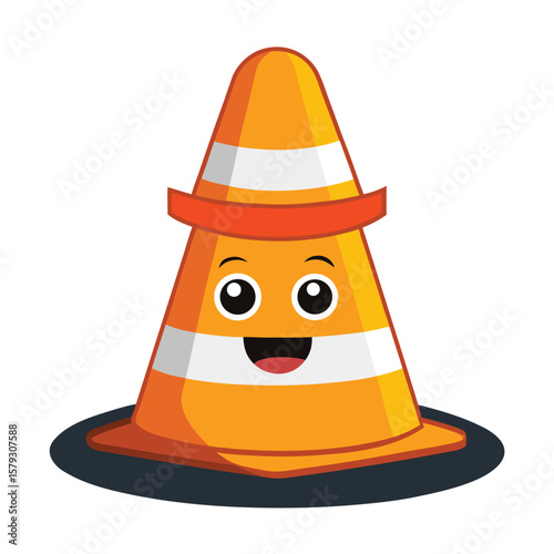 A construction worker helmet placed on a cone as a warning, signaling work ahead.