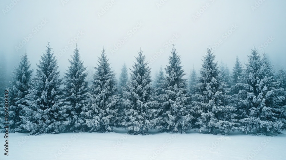 Tranquil Snow-Covered Pine Forest in Winter Tranquil Snow-Covered Pine Forest in Winter
