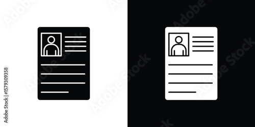 Εκτύπωση καμβά Criminal record icon collection - vector outline and silhouette
