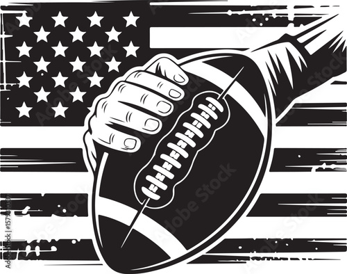 American Football Player Silhouette in Action Pose

Football Helmet and Ball Vector Design

Running Quarterback Silhouette for Sports Design

Black American Football Silhouette Illustration

Team Spor