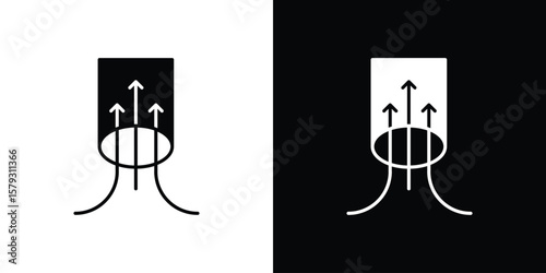 Foto Air suction icon collection - vector outline and silhouette