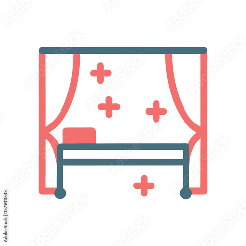 red sofa in a white room