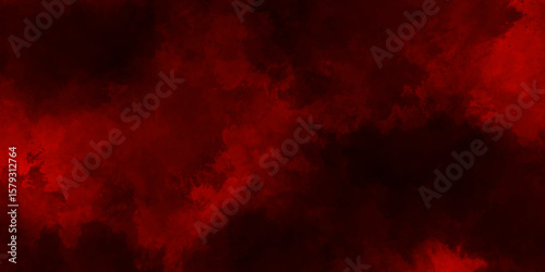 Abstract grunge red and black powder explosion cloud on black background. dark red smoke Like cloud wave effect on black. dark fire flame grunge texture background. toned fiery red sky.