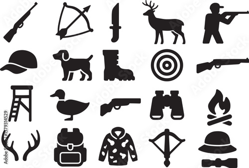 Hunting equipment and animals shotgun arrow