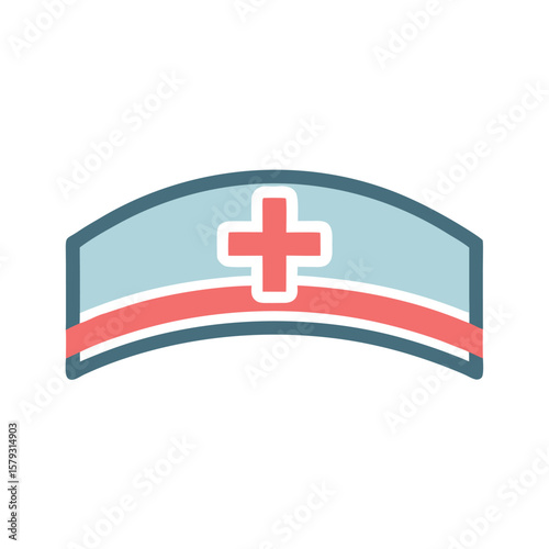 flat blue surgeon cap icon vector