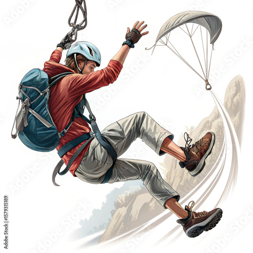 Concept of extreme sport, taking adventure challenge  