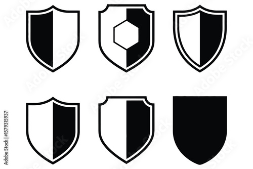 Black white shield emblems crest heraldry
