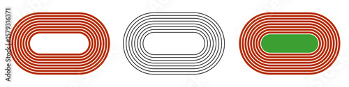 Running track, athletics, field for sports competitions