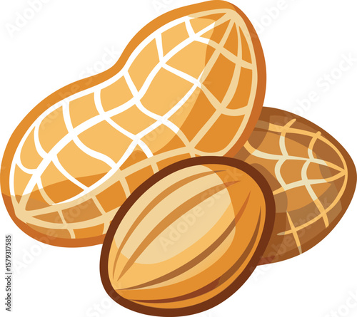 Delicious Roasted Peanuts, Shelled and Unshelled, Close-Up View, Nutritious Snack Food, Healthy Eating Concept