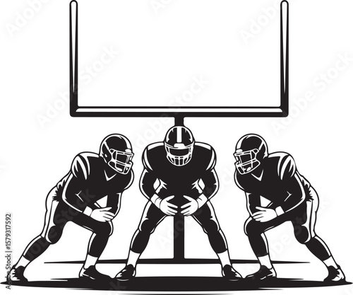 American Football Player Silhouette in Action Pose

Football Helmet and Ball Vector Design

Running Quarterback Silhouette for Sports Design

Black American Football Silhouette Illustration

Team Spor