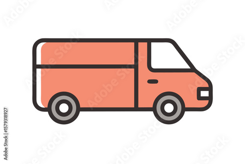 Wallpaper Mural Simple Orange Delivery Van Icon Illustration for Transportation or Logistics Designs Torontodigital.ca