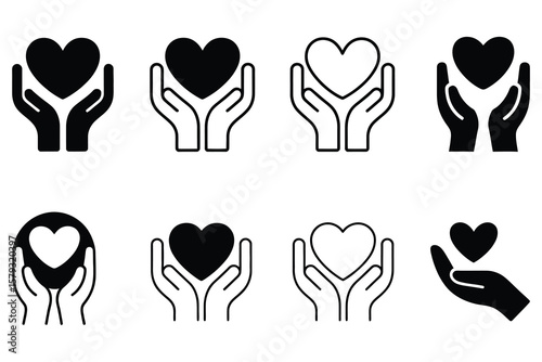 Hands holding hearts love care