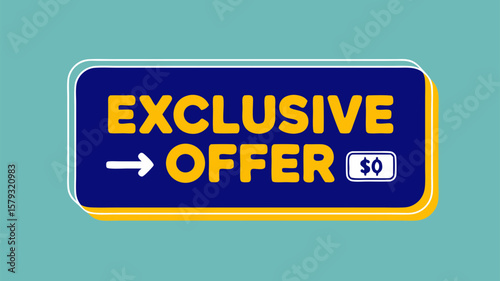 Promotional Banner Featuring Exclusive Offer And Zero Dollar Price Point For Marketing Campaigns