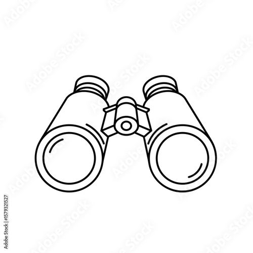 Binoculars vector icon in a minimalist line art style 