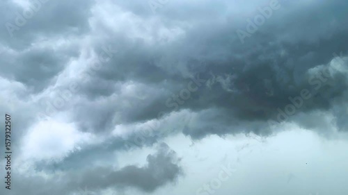 close up of moving clouds,  dark clouds on a rainy day