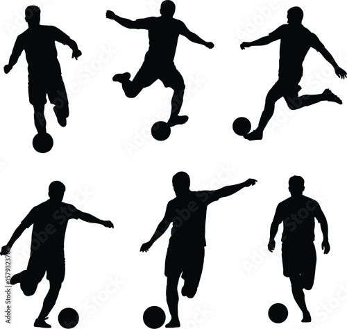 Dynamic Soccer Shoot Silhouettes - Athletic Action Collection 