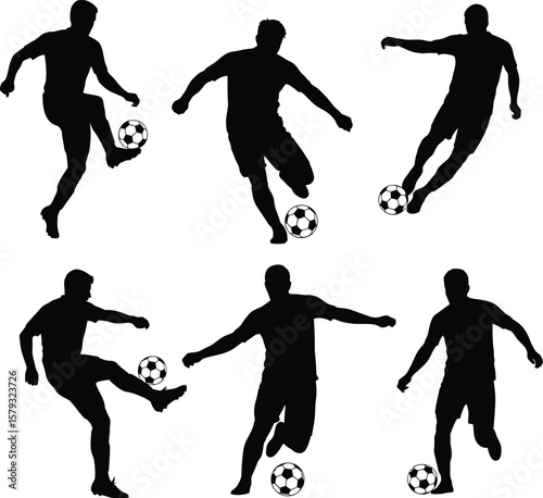 Dynamic Soccer Shoot Silhouettes - Athletic Action Collection 