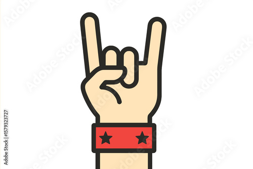 Heavy metal and rock vector illustration of a cool hand gesture symbol