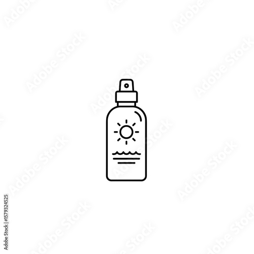 Vector sunscreen bottle icon representing sun care and protection