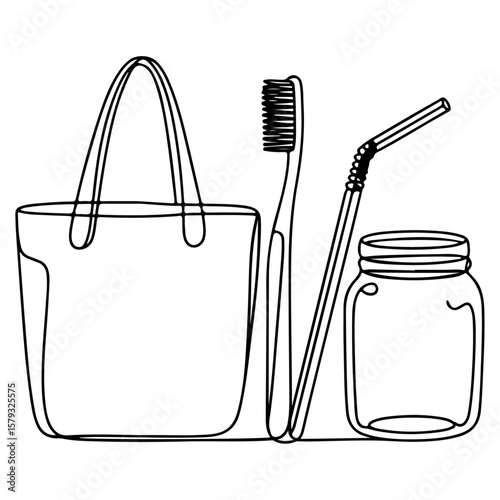vector illustration of a bag with cosmetics