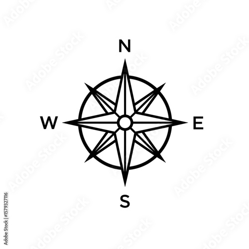 Compass rose icon representing navigation and geographic orientation