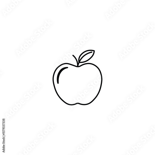 Minimal Apple Logo – Clean Line Art Fruit Symbol for Health, Food, and Organic Branding