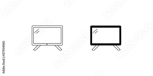 lcd set icon with white background vector stock illustration