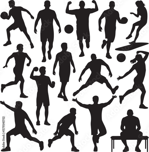 American Football Player Silhouette in Action Pose

Football Helmet and Ball Vector Design

Running Quarterback Silhouette for Sports Design

Black American Football Silhouette Illustration

Team Spor