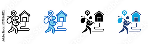 Asylum Request icon Multi Style Vector Illustration