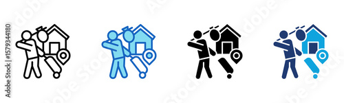 Refugee Status icon Multi Style Vector Illustration