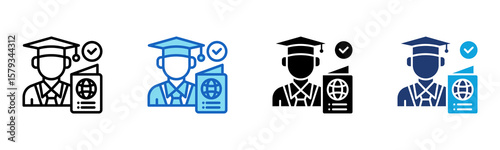 Student icon Multi Style Vector Illustration