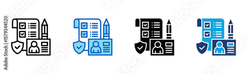 Policy icon Multi Style Vector Illustration