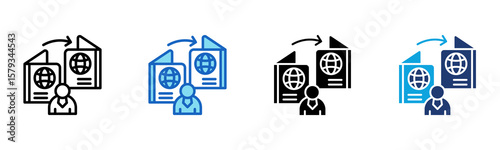 Dual Citizenship icon Multi Style Vector Illustration