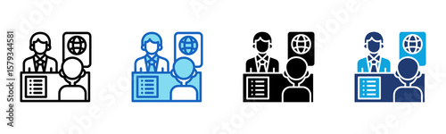 Interview icon Multi Style Vector Illustration