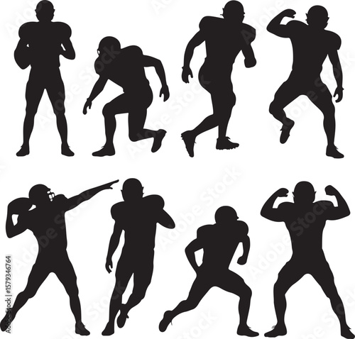 American Football Player Silhouette in Action Pose

Football Helmet and Ball Vector Design

Running Quarterback Silhouette for Sports Design

Black American Football Silhouette Illustration

Team Spor