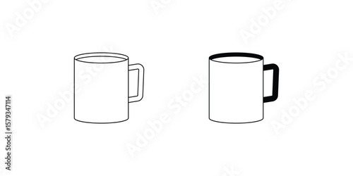 mug set icon with white background vector stock illustration