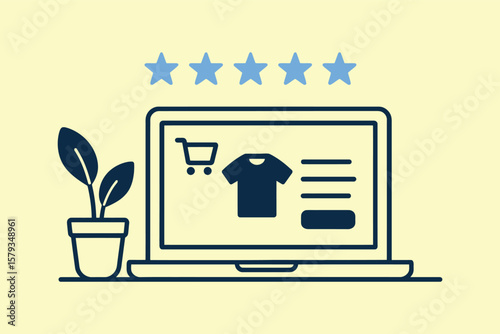 Online Shopping Experience with Product Rating and Plant Icon Design