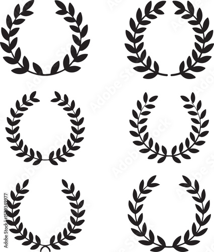Laurel silhouette bundle vector illustration