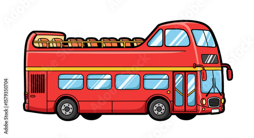 Sightseeing Bus Icon – City Tour Vector Illustration