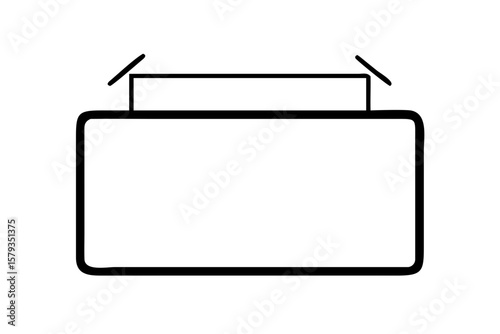 Blank Hanging Signboard Icon Silhouette Vector Graphic