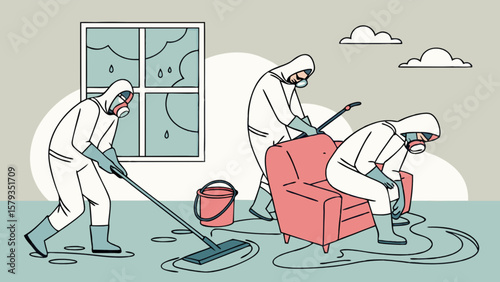 Water damage restoration cleaning service flood cleanup professionals home repair and recovery team