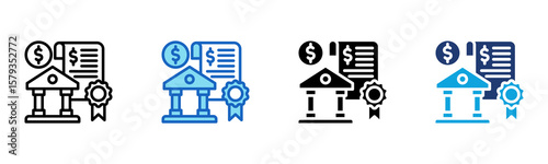 Government Bonds icon Multi Style Vector Illustration