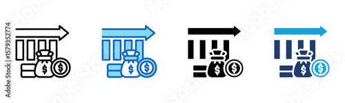 Stagnation icon Multi Style Vector Illustration