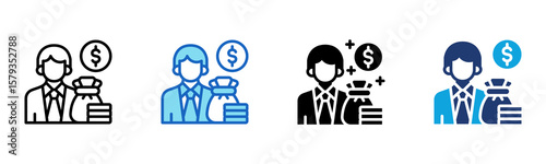 Investor Confidence icon Multi Style Vector Illustration