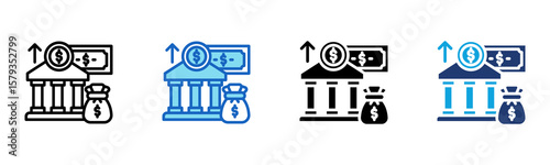 Government Spending icon Multi Style Vector Illustration