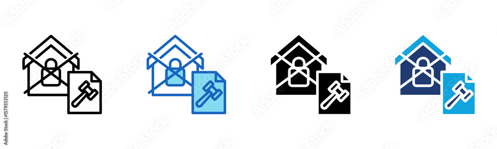 Obraz premium Foreclosure icon Multi Style Vector Illustration